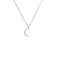 STERLING SILVER LARGE DISC NECKLACE