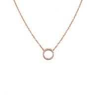 ROSE GOLD SMALL CUBIC ZIRCONIA CIRCLE NECKLACE