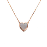 ROSE GOLD MOTHER OF PEARL HEART NECKLACE