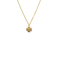 YELLOW GOLD FOUR LEAF CLOVER NECKLACE