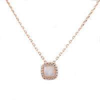 ROSE GOLD SMALL MOTHER OF PEARL SQUARE PENDANT