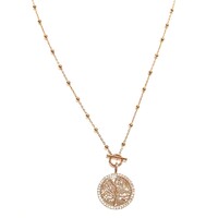ROSE GOLD BALL CHAIN TREE OF LIFE NECKLACE