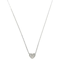 SMALL STERLING SILVER PAVE HEART NECKLACE
