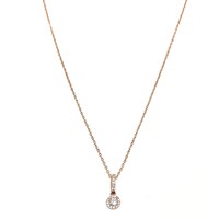 ROSE GOLD SMALL HALO PENDANT ON BAR NECKLACE