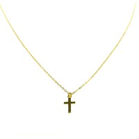 YELLOW GOLD CROSS NECKLACE