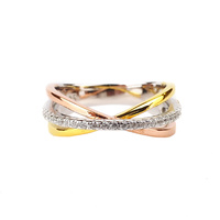 TRI COLOUR CROSS OVER RING