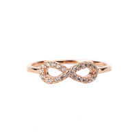 ROSE GOLD CZ INFINITY RING