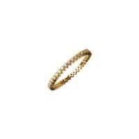 YELLOW GOLD CZ TEARDROP BAND RING