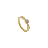 YELLOW GOLD CZ CLUSTER RING