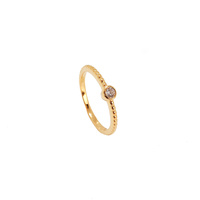 YELLOW GOLD SMALL CZ RING WITH DOTS