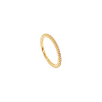 YELLOW GOLD CZ BAND RING
