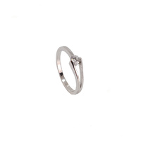 STERLING SILVER FLOATING CUBIC ZIRCONIA RING