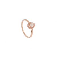 ROSE GOLD CZ TEARDROP RING