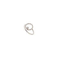 STERLING SILVER CIRCLE RING WITH CUBIC ZIRCONIA