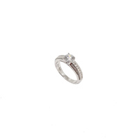 STERLING SILVER TRIPLE BAND RING WITH CUBIC ZIRCONIA