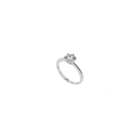 STERLING SILVER SOLITAIRE CUBIC ZIRCONIA RING
