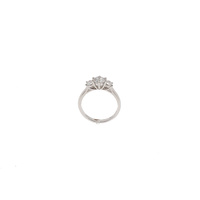 STERLING SILVER TRIPLE CUBIC ZIRCONIA RING