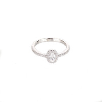 STERLING SILVER OVAL CUBIC ZIRCONIA RING
