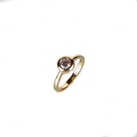 YELLOW GOLD BEZEL SET RING WITH STONE SET OUTER