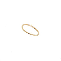 YELLOW GOLD FINE BAND RING WITH CZS