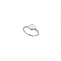 STERLING SILVER MOTHER OF PEARL DISC RING