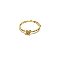 YELLOW GOLD PAVE CZ HEART RING