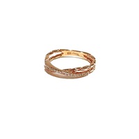 ROSE GOLD TWO BAND CROSS OVER RING
