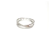 STERLING SILVER TWO BAND CROSS OVER RING