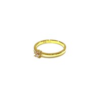 YELLOW GOLD SMALL CZ SOLITAIRE RING