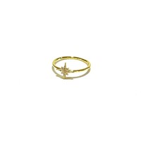 YELLOW GOLD FINE CZ STAR RING