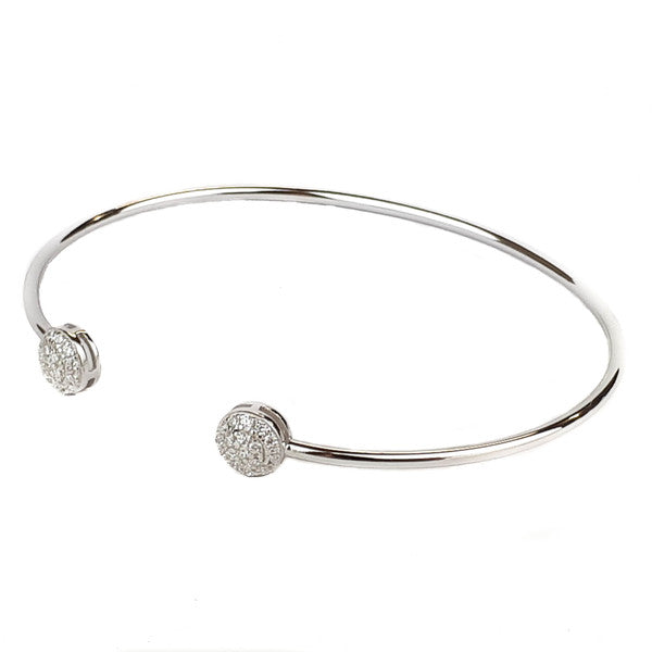 STERLING SILVER PAVE CZ OPEN BANGLE