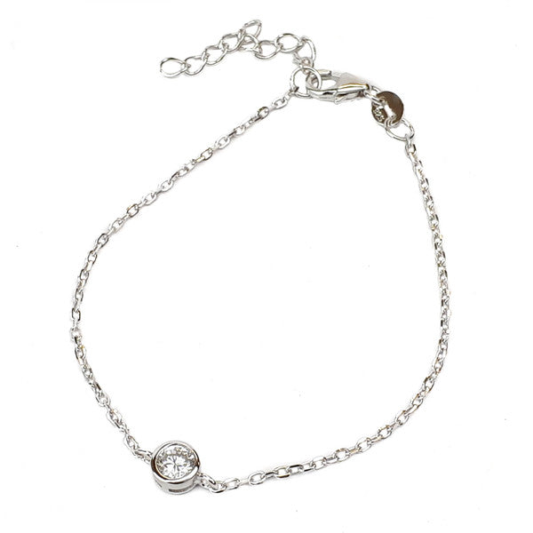 STERLING SILVER SINGLE CZ BRACELET