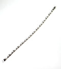 STERLING SILVER ALMOND SHAPE AND ROUND CZ TENNIS BRACELET 18CM