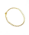YELLOW GOLD PLATED STERLING SILVER CZ CHAIN BRACELET
