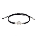 STERLING SILVER TREE OF LIFE CORD BRACELET BLACK