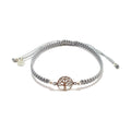 STERLING SILVER TREE OF LIFE CORD BRACELET GREY