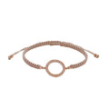 ROSE GOLD CUBIC ZIRCONIA CIRCLE CORD BRACELET NUDE