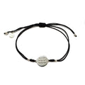STERLING SILVER DREAM, BELIEVE, ACHIEVE CORD BRACELET BLACK
