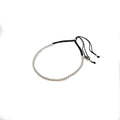 STERLING SILVER MULTI BEAD CORD BRACELET BLACK