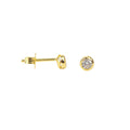 YELLOW GOLD BEZEL SET CZ STUDS