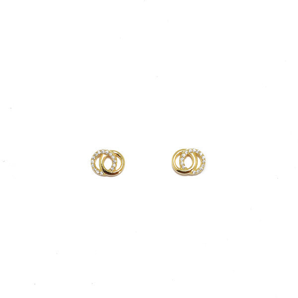 YELLOW GOLD TWO CIRCLE STUDS
