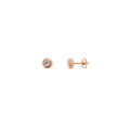 ROSE GOLD BEZEL SET CZ STUDS WITH STONE SET OUTER