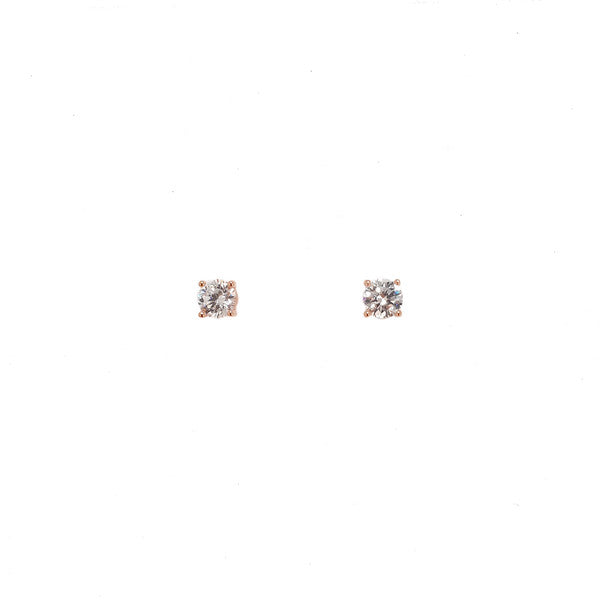 ROSE GOLD 6mm CLAW SET CZ STUDS