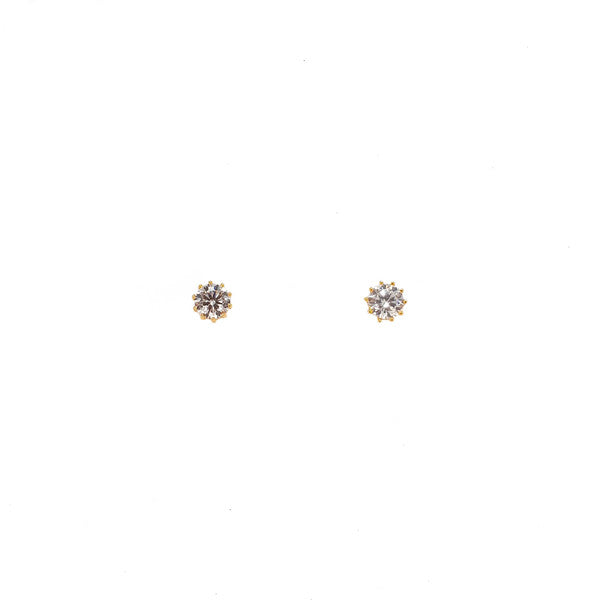 YELLOW GOLD 5mm CZ STUDS