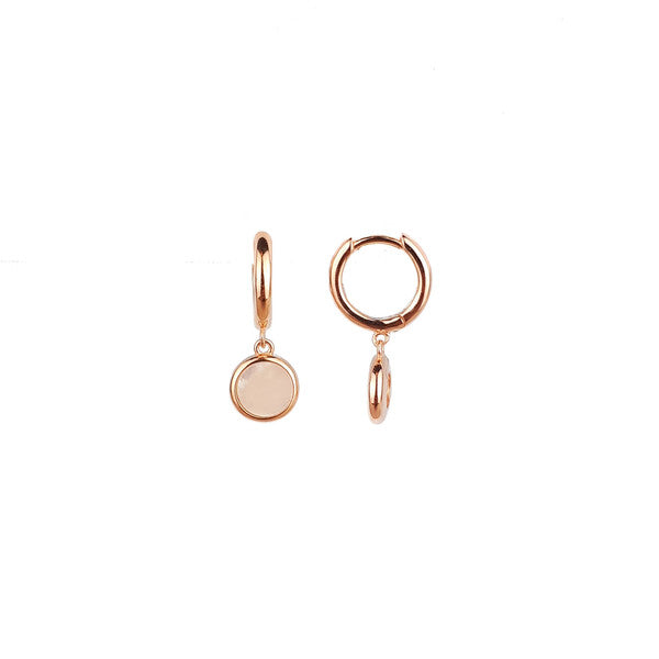 ROSE GOLD MOTHER OF PEARL DISC ON HUGGIES