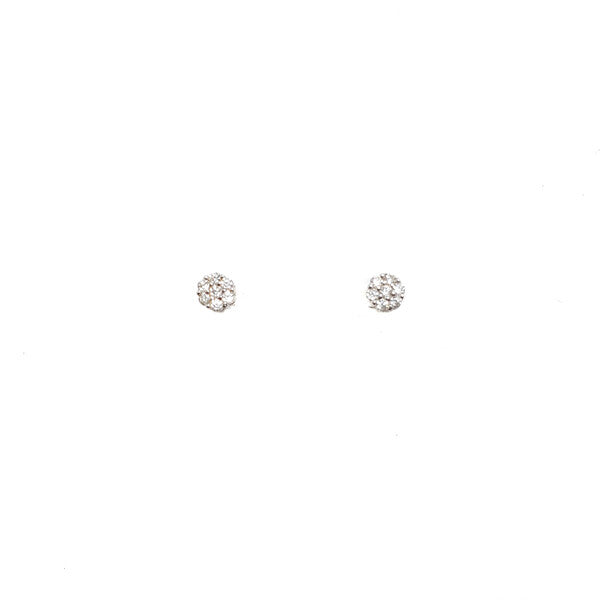 STERLING SILVER SMALL CUBIC ZIRCONIA CLUSTER STUDS