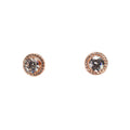 ROSE GOLD TWO WAY CZ HALO STUDS