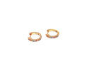 ROSE GOLD RAINBOW CZ HUGGIE EARRINGS