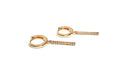 ROSE GOLD HOOPS WITH CZ BAR