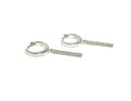 STERLING SILVER HOOPS WITH CZ BAR